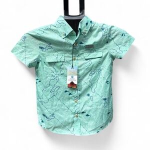 New With Tags-Ocean Coast Short Sleeve Button Up Shirt, Kids Size 7